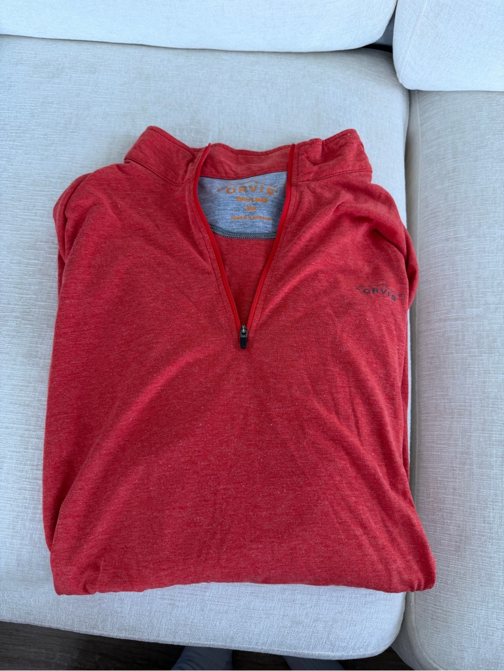 Orvis Red Heather Quarter-Zip Pullover